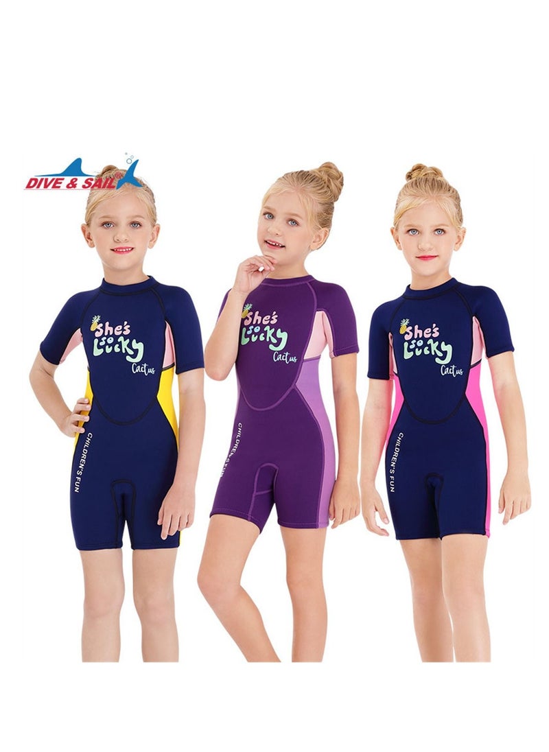 DIVE & SAIL 3Pcs Sunscreen Quick drying Swimwear One Piece Swimsuit for Girls Multicolour  - Image 1