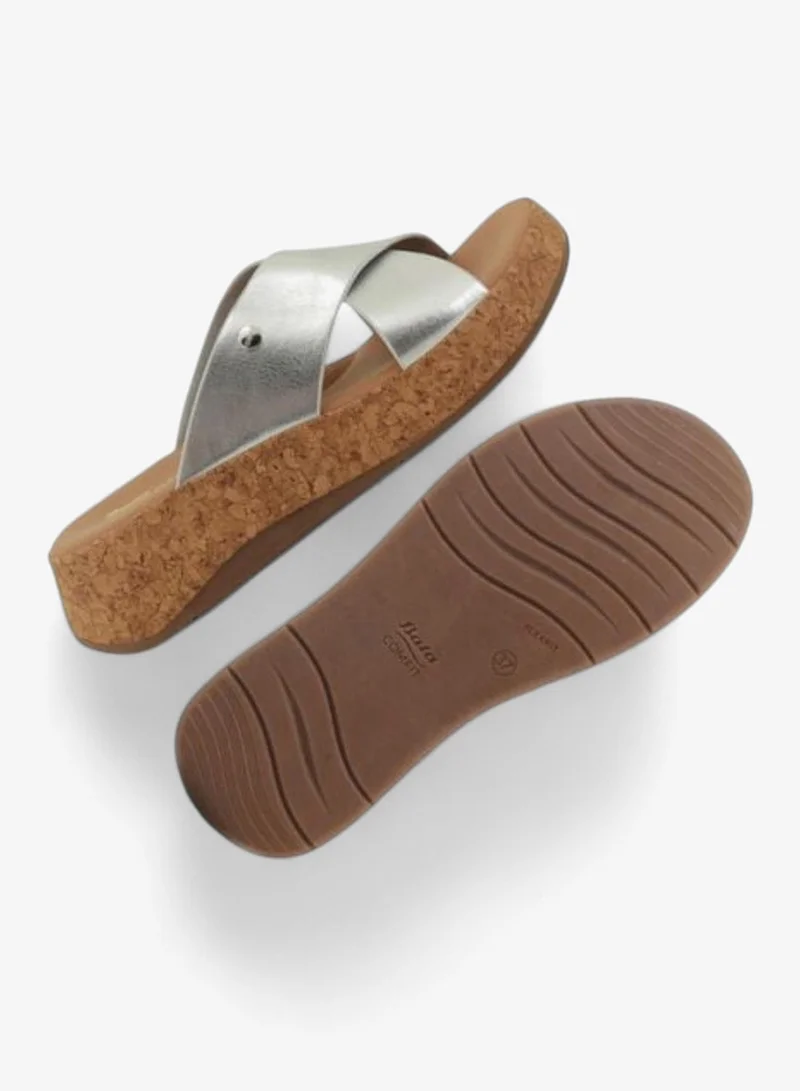 Bata  Metallic Cross-Strap Wedge Sandal for Women | Best Price UAE