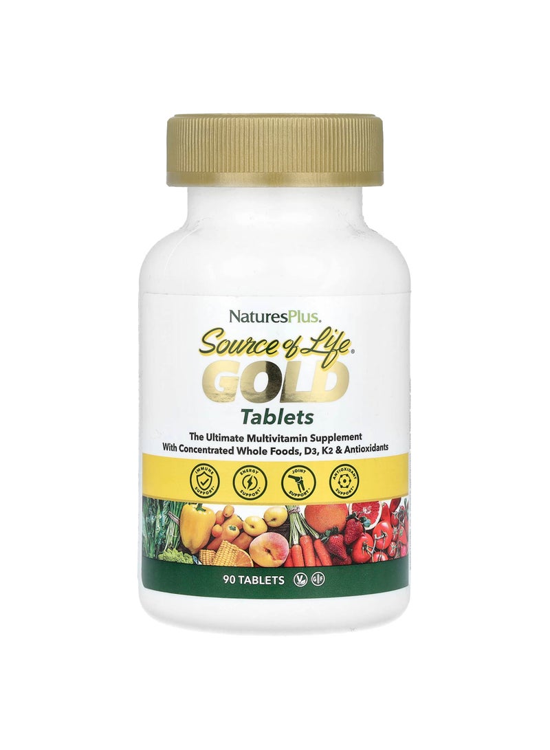 NaturesPlus Source of Life, Gold, The Ultimate Multivitamin Supplement, 90 Tablets