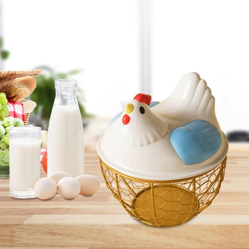Decorative Chicken Egg Holder Stand Metal Forged Egg Storage Rack Kitchen Organizer for Eggs Countertop Fridge Safe Storage Home Use Decor (Two packs) - Image 2