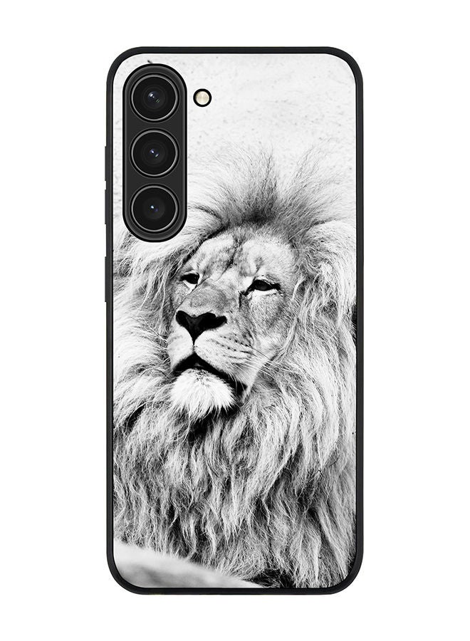 Stylizedd Rugged Black edge case for Samsung Galaxy S23 Plus 5G Slim fit Soft Case Flexible Rubber Edges Anti Drop TPU Gel Thin Cover - Wise Lion - Image 1