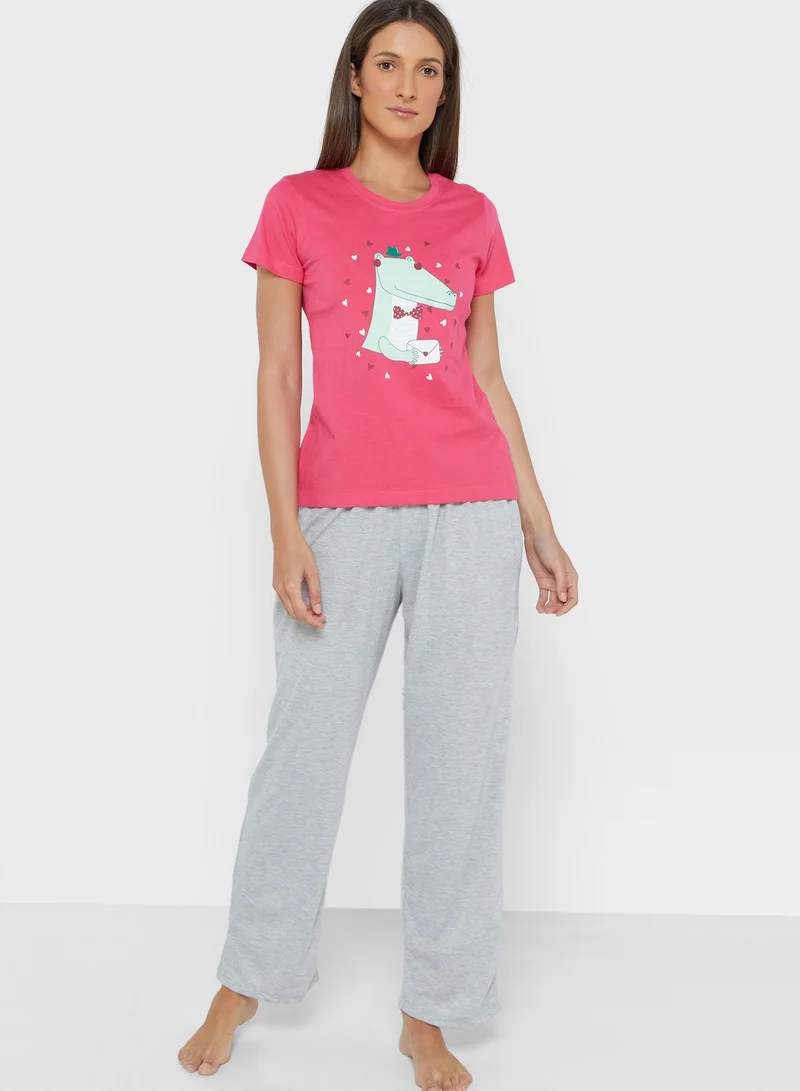 Clovia Pocket Detail High Waist Pyjama