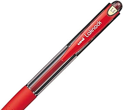 Uniball uni-ball Mitsubishi Laknock 1.4 mm Red Ball Point Pen Pack of 12 - Image 2