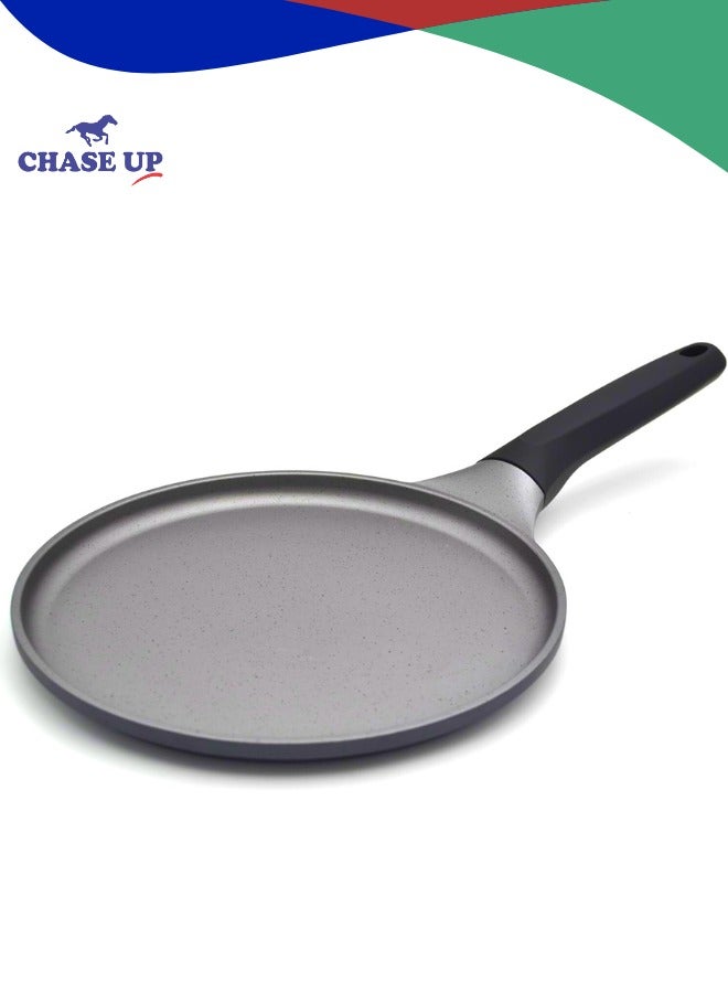 Chase Up Flat Tawa 24cm | Non-Stick Granite Coating Dosa Pan | Induction Base Tawa Pan for Dosa/Roti/Chapati with Stick Handle - PR81166 Black - Image 1