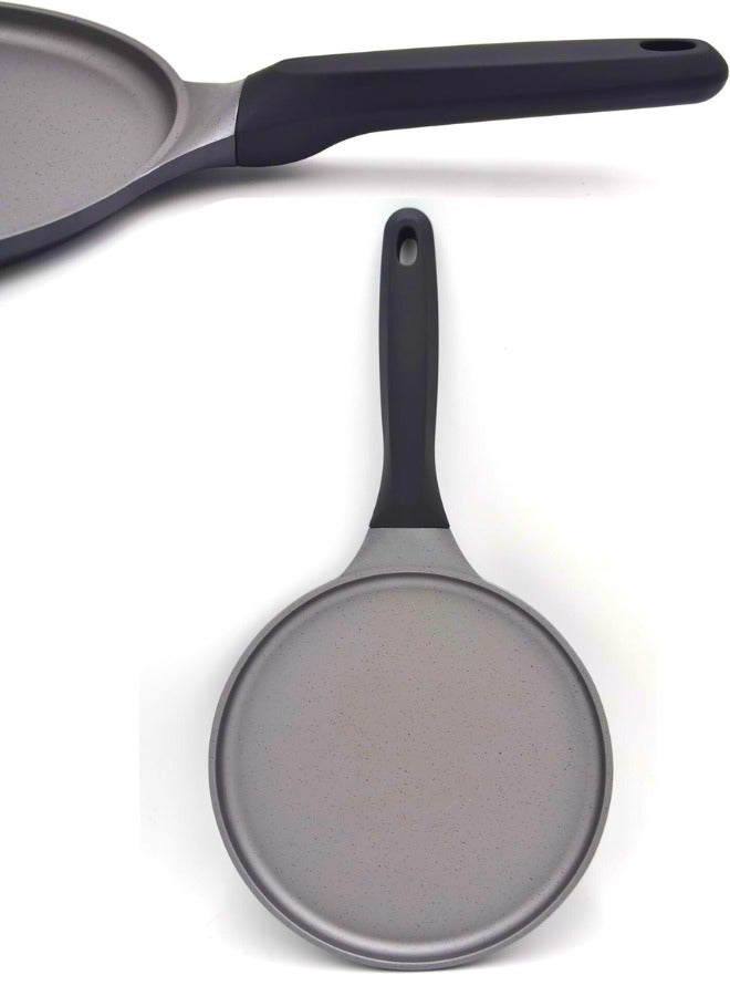 Chase Up Flat Tawa 24cm | Non-Stick Granite Coating Dosa Pan | Induction Base Tawa Pan for Dosa/Roti/Chapati with Stick Handle - PR81166 Black - Image 2