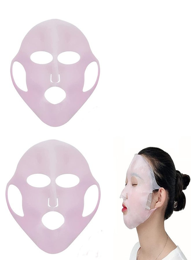 MIBICIRI 2-Pack Silicone Hydrating Mask to Slow Evaporation of Mask Essence, Reusable Mask Sleeve Hook, Facial Moisture Treatment Tool(Pink) - Image 1