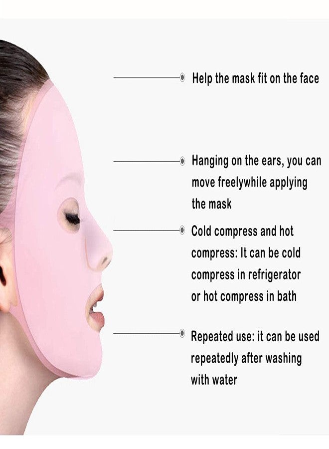 MIBICIRI 2-Pack Silicone Hydrating Mask to Slow Evaporation of Mask Essence, Reusable Mask Sleeve Hook, Facial Moisture Treatment Tool(Pink) - Image 5