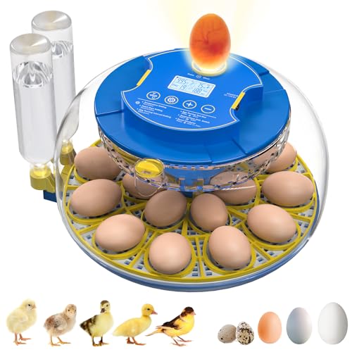 NyPots 18 Egg Incubators for Hatching Eggs with Temperature Control, Egg Incubator with Automatic Egg Turning and Humidity Display, Built-in Egg Candler Incubator for Chicken Eggs, Duck, Goose & Quail - Image 1