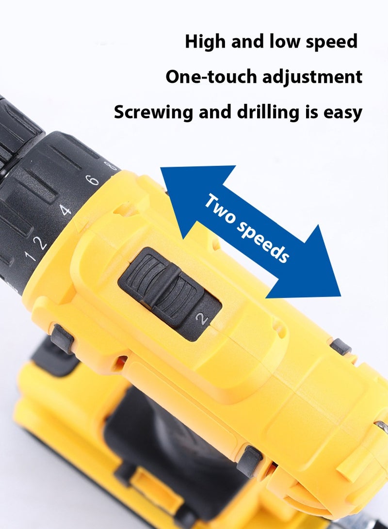 21v Multifunctional 24-Piece Lithium Drill Set Rechargeable Hand Drill Household Impact Drill Pistol Drill - Image 3