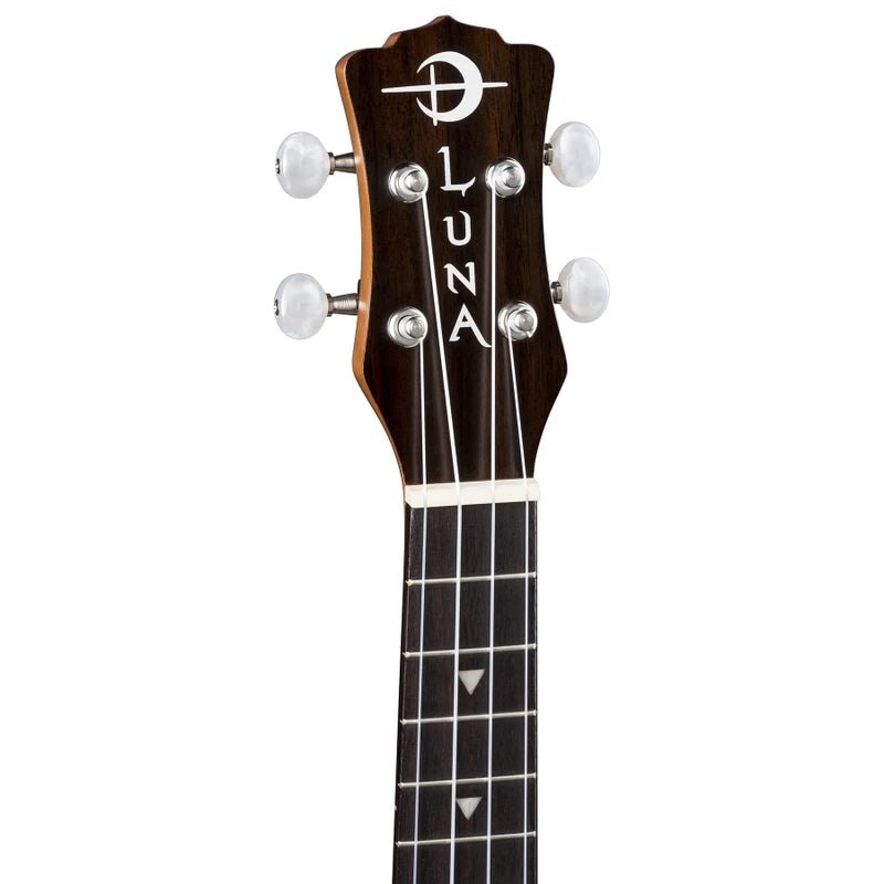 Luna Tattoo Spruce Concert Ukulele with Gig Bag, Satin Natural - Image 4