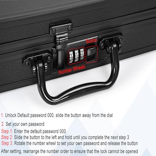 LASUK Aluminum Briefcase, Key Lock Clipboard Storage Box, Lockable Storage Case with Foot pad and Corner Protectors, 13x 10x 2.75 inch - Image 2