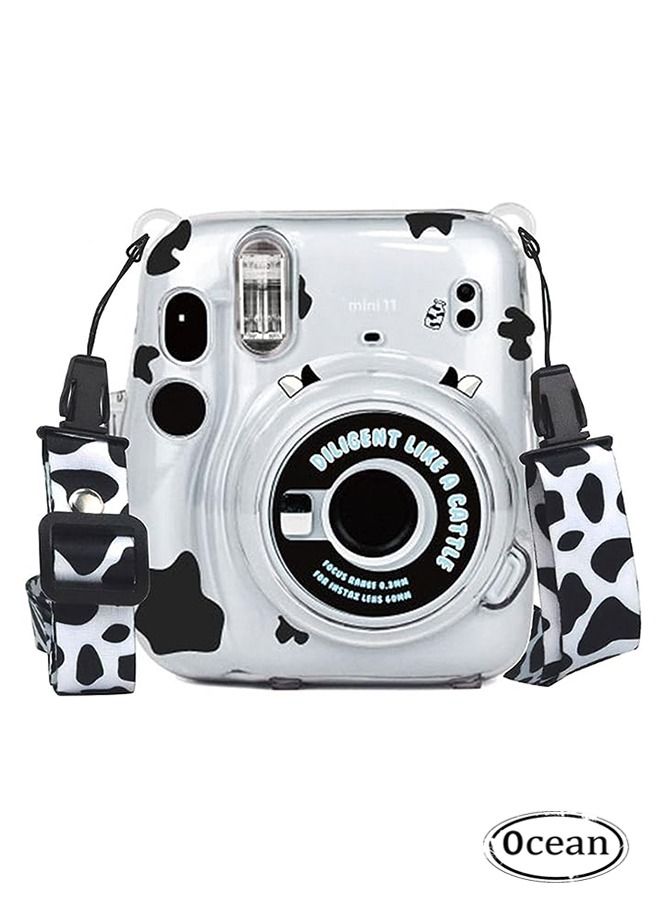 Ocean Hard Case For Fujifilm Instax Mini 11 Instant Camera With Adjustable Strap Clear/Black  - Image 1
