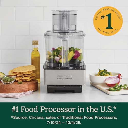 Cuisinart Food Processor, 14-Cup Vegetable Food Chopper for Mincing, Dicing, Shredding, Puree & Kneading Dough, 720-Watt Motor, Stainless Steel, DFP-14BCNY - Image 3