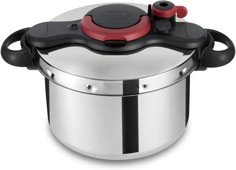 T-fal TEFAL Pressure Cooker | ClipsoMinut’® Easy 9 L | Stainless Steel Pressure Cooker | All Stovetops | Fast | Healthy Cooking | Safe | 2 Years Warranty | P4624966 - Image 1