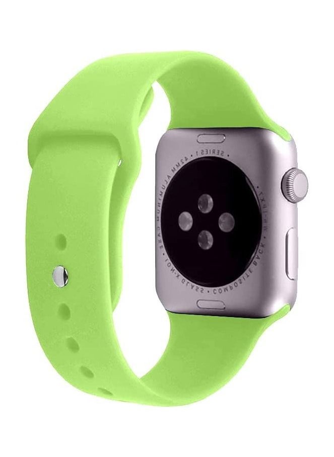 VITION - Sports Band for Apple Watch 45mm 44mm 42mm Soft Silicone Replacement Wrist Strap Compatible with iWatch Series 7/SE/6/5/4/3/2/1 Green - Image 1