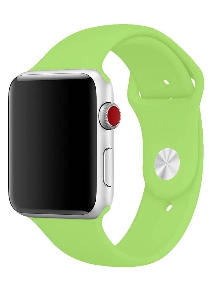 VITION - Sports Band for Apple Watch 45mm 44mm 42mm Soft Silicone Replacement Wrist Strap Compatible with iWatch Series 7/SE/6/5/4/3/2/1 Green - Image 1