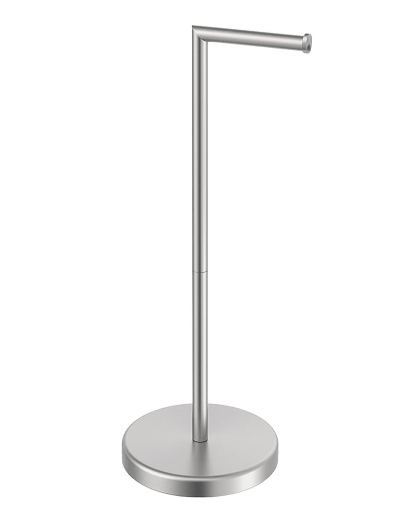 BWE Brushed Nickel Toilet Paper Holder Stand SUS304 Stainless Steel Modern Freestanding Toilet Paper Roll Tissue Holder for Bathroom, Toilet Paper Stand with Heavy Weighted Base - Image 1