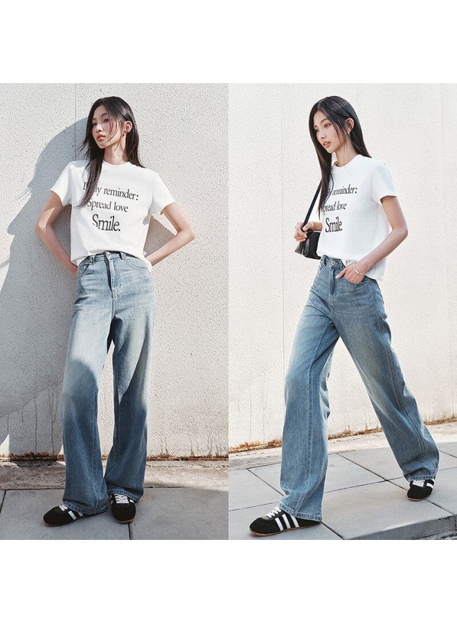 Semir Women's Cool-feeling Wide-leg Jeans, Summer , Leg-lengthening Pants, 109325124006 - Image 1