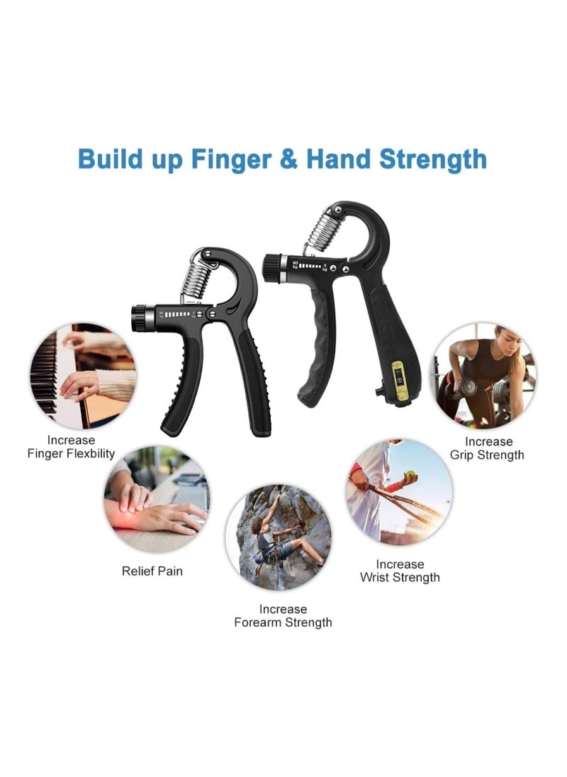 Grip Hand Strengthener Advanced Resistance Trainer Black 5Kg to 60Kg Strength