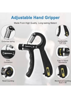 Huitich Grip Hand Strengthener Advanced Resistance Trainer Black 5Kg to 60Kg Strength  - Image 4