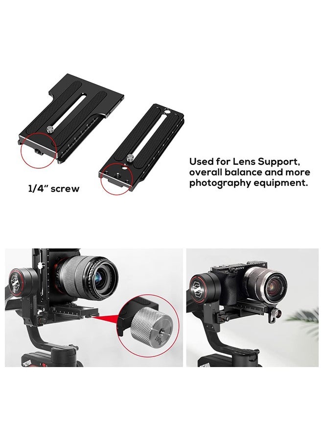 Peachjoy Aluminum L Bracket Vertical Horizontal Switching Quick Release Plate for DJI Ronin RS2 RSC2 for Zhiyun Weebill-S Gimbal Stabilizer Tripod Monopod and SLRs  - Image 5
