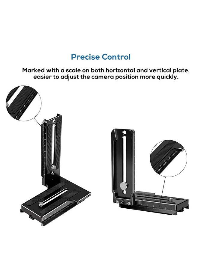 Peachjoy Aluminum L Bracket Vertical Horizontal Switching Quick Release Plate for DJI Ronin RS2 RSC2 for Zhiyun Weebill-S Gimbal Stabilizer Tripod Monopod and SLRs  - Image 4