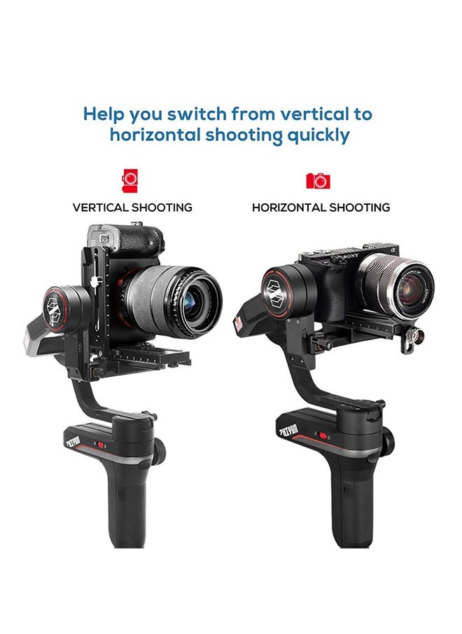 Peachjoy Aluminum L Bracket Vertical Horizontal Switching Quick Release Plate for DJI Ronin RS2 RSC2 for Zhiyun Weebill-S Gimbal Stabilizer Tripod Monopod and SLRs  - Image 2
