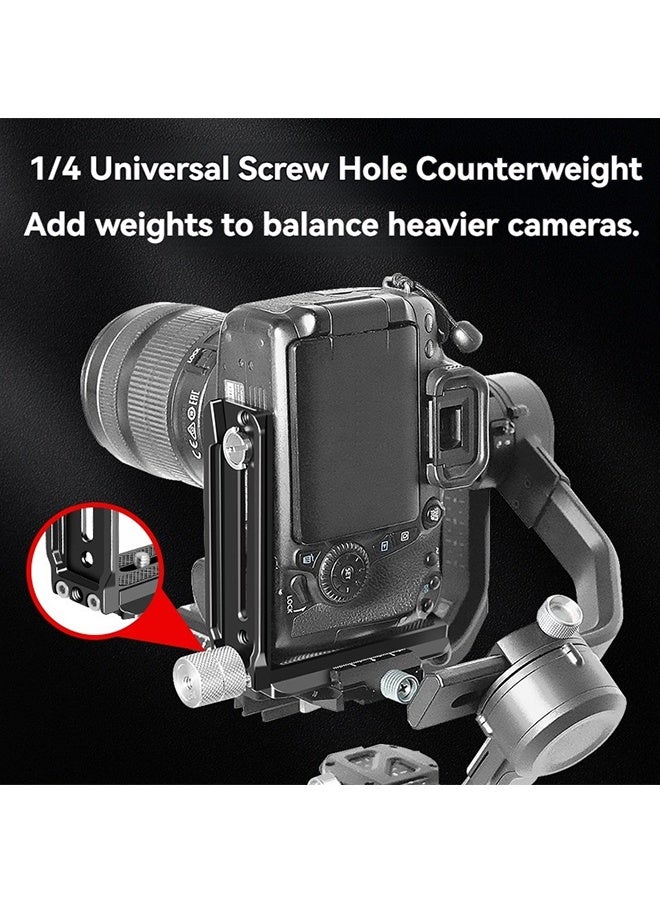 Peachjoy Aluminum L Bracket Vertical Quick Release Plate for DJI Ronin RS2 RSC2 RS3 for Zhiyun Weebill-S Gimbal Stabilizer Tripod Monopod and SLRs - Image 5