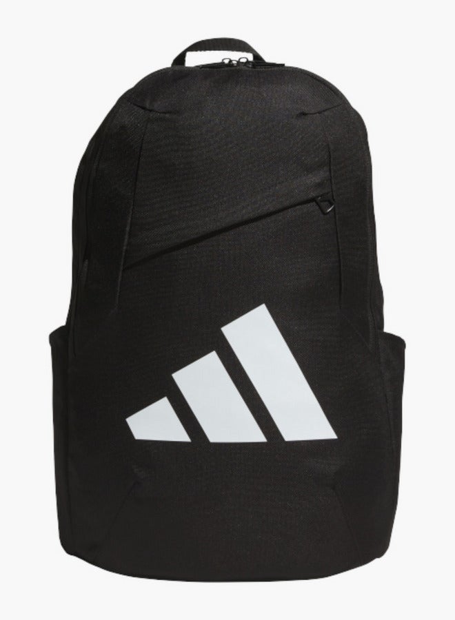 Adidas حقيبة ظهر مدرسية بطباعة شعار مع أحزمة قابلة للتعديل وإغلاق بسحاب - 15x30x45 سم - Image 1