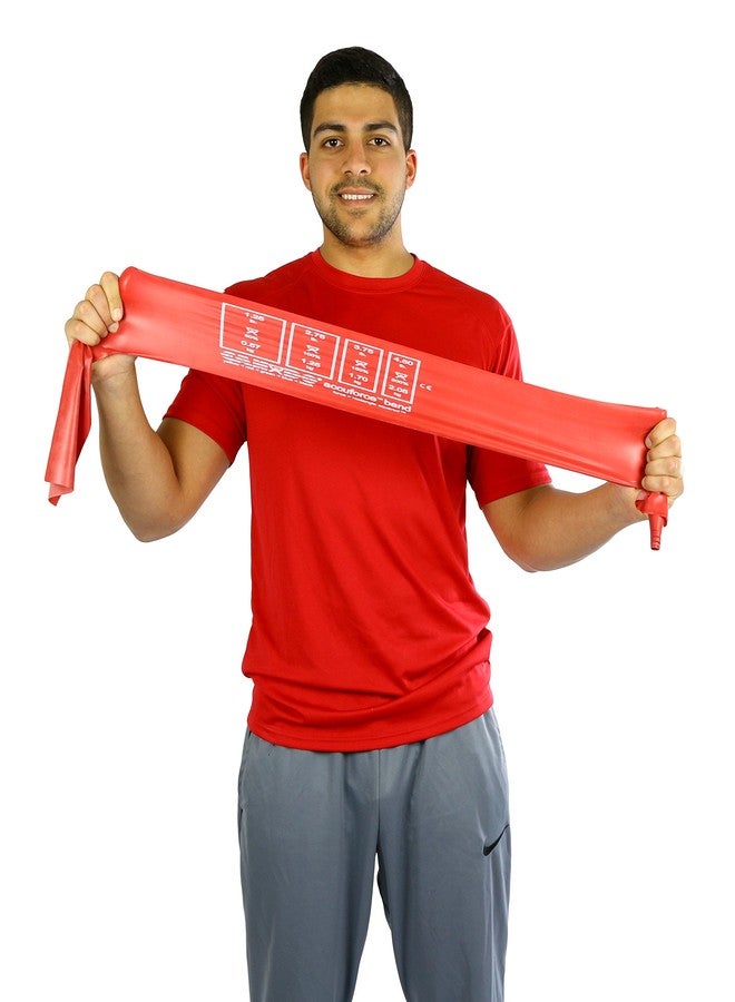CanDo AccuForce Latex Resistance Bands, Light Resistance, Red, 6 Yard Roll - Image 2