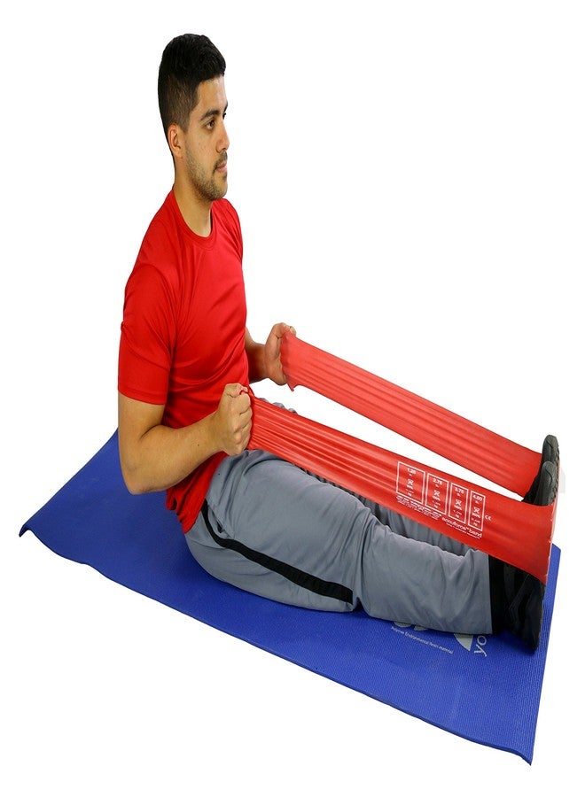 CanDo AccuForce Latex Resistance Bands, Light Resistance, Red, 6 Yard Roll - Image 3