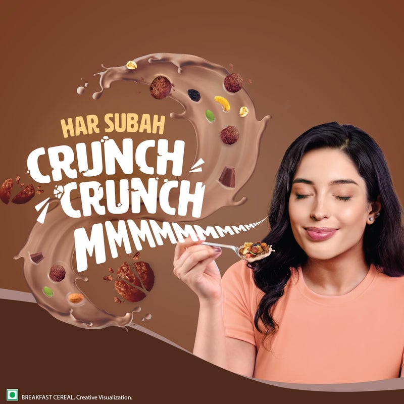 Saffola Muesli Choco Crunch with Flavour Pops, 700 gm | 15 in 1 Fruit and Nuts, Seeds, Millet & more | Cereals for breakfast rich in wholegrain, protein, fibre - Image 3