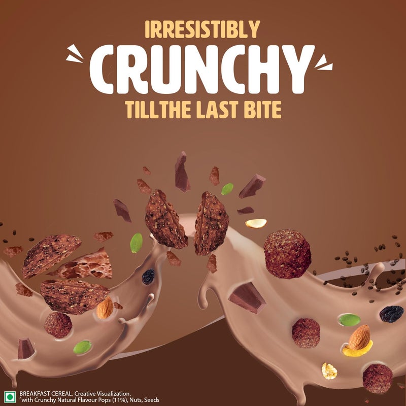 Saffola Muesli Choco Crunch with Flavour Pops, 700 gm | 15 in 1 Fruit and Nuts, Seeds, Millet & more | Cereals for breakfast rich in wholegrain, protein, fibre - Image 5