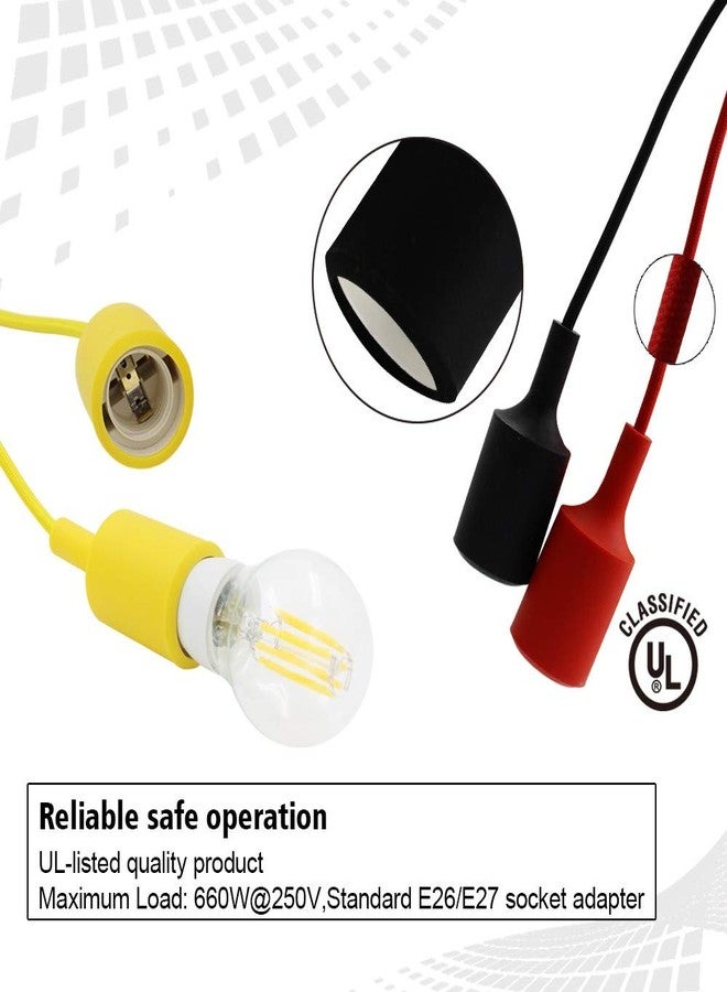 GreyWings Plastic Edison Tungsten E27 Holder Ceiling Lamp, Hanging Light (Black), Pack of4 - Image 5