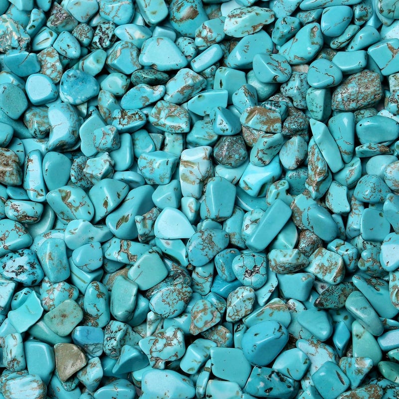 LAIDANLA Turquoise Crushed Stone Crystal Chips Bulk Natural Healing Reiki Crystals Mini Quartz Vase Filler Aquarium Gravel 100g