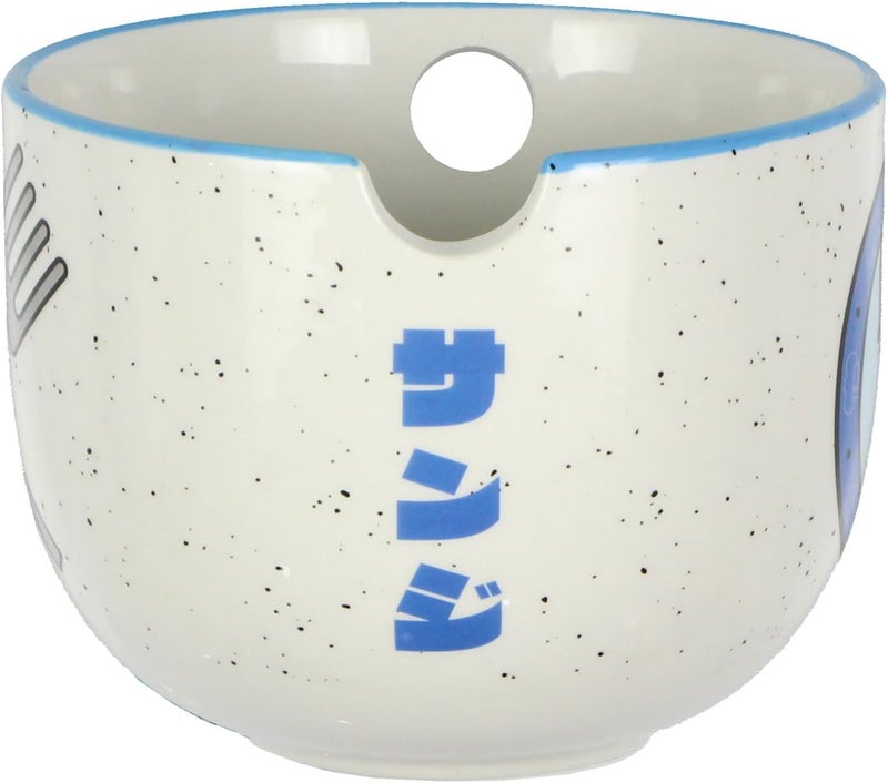 JUST FUNKY One Piece Ceramic Ramen Bowl Sanji Jolly Roger 2 Piece with Reusable Chopsticks for Kitchen Home Decor 14oz Bowl - Image 3