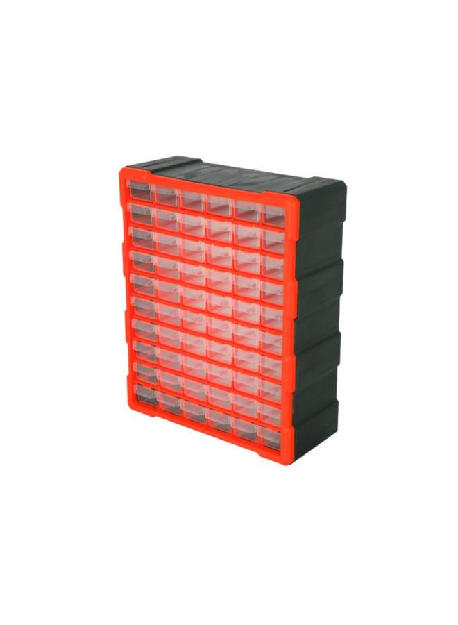 Tactix 60-Drawer Compact and Durable Plastic Storage Box Black and Orange  - Image 2