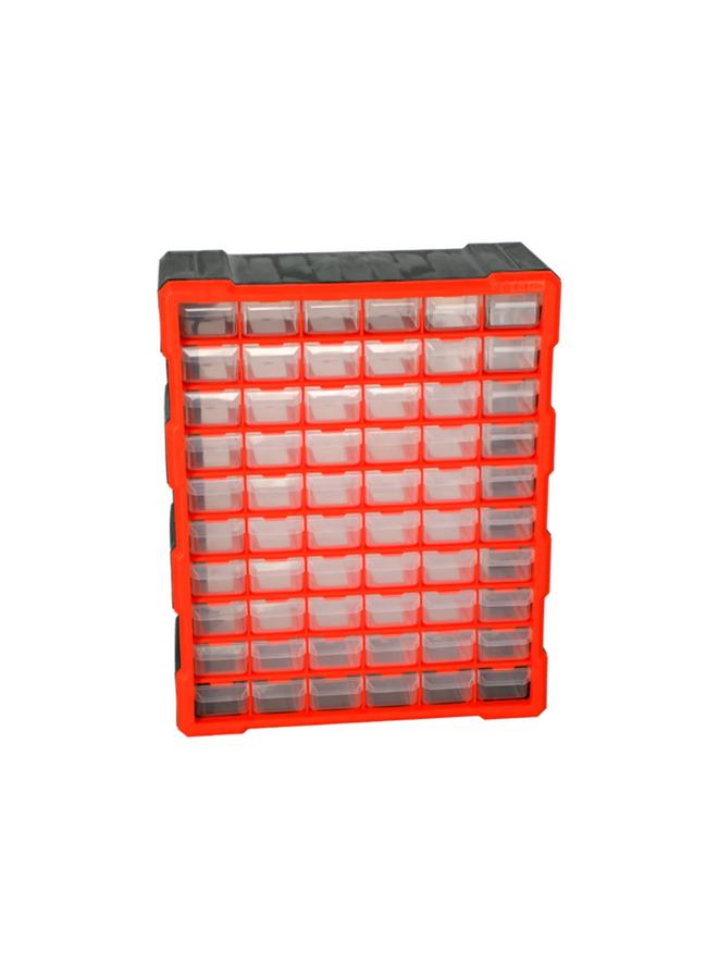 Tactix 60-Drawer Compact and Durable Plastic Storage Box Black and Orange  - Image 1