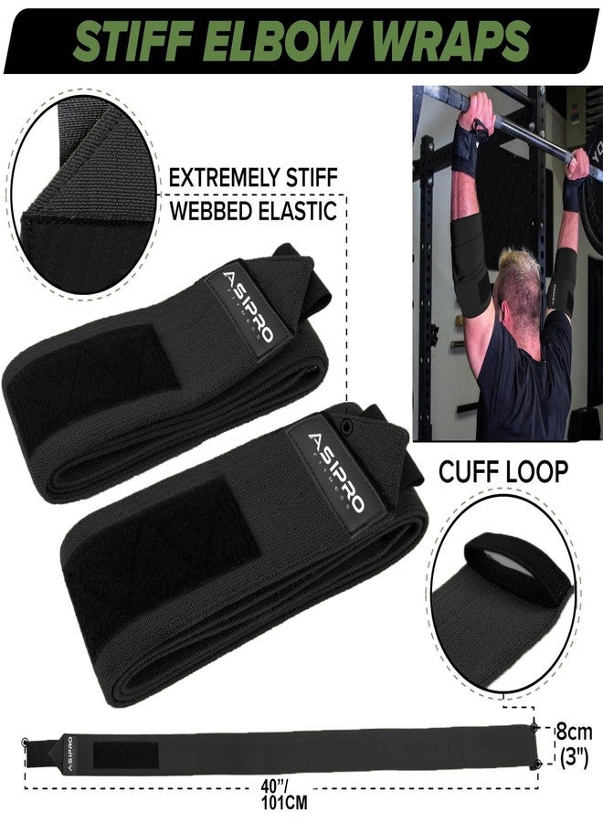 ASIPRO Elbow Wraps for Weightlifting Men & Women 40" Elbow Brace for Weight Lifting, Bench Press & Powerlifting Elbows Support for Weight Lifting Coderas para Gym Elbows Straps for Weightlifting - Image 4