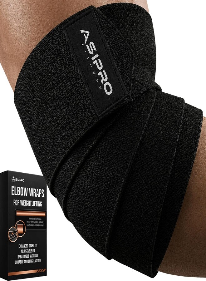 ASIPRO Elbow Wraps for Weightlifting Men & Women 40" Elbow Brace for Weight Lifting, Bench Press & Powerlifting Elbows Support for Weight Lifting Coderas para Gym Elbows Straps for Weightlifting - Image 1