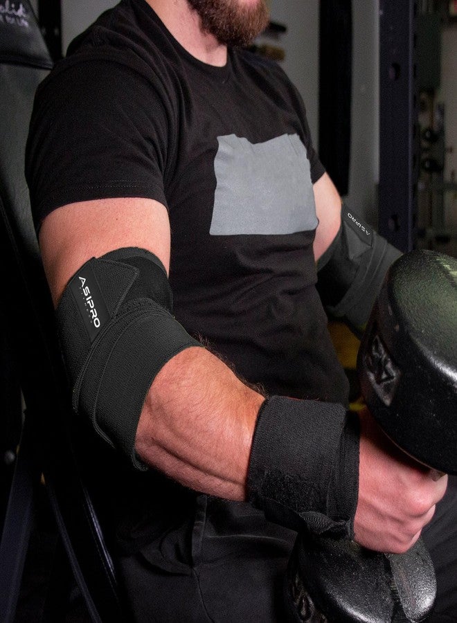 ASIPRO Elbow Wraps for Weightlifting Men & Women 40" Elbow Brace for Weight Lifting, Bench Press & Powerlifting Elbows Support for Weight Lifting Coderas para Gym Elbows Straps for Weightlifting - Image 2