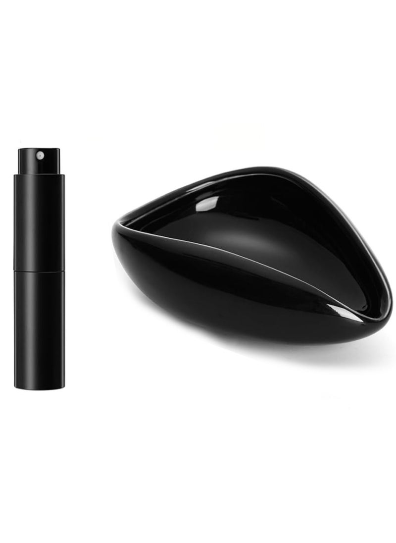 TDAO Coffee Bean Dosing Tray and Coffee Bean Spray 2-Piece Set Black  - Image 1