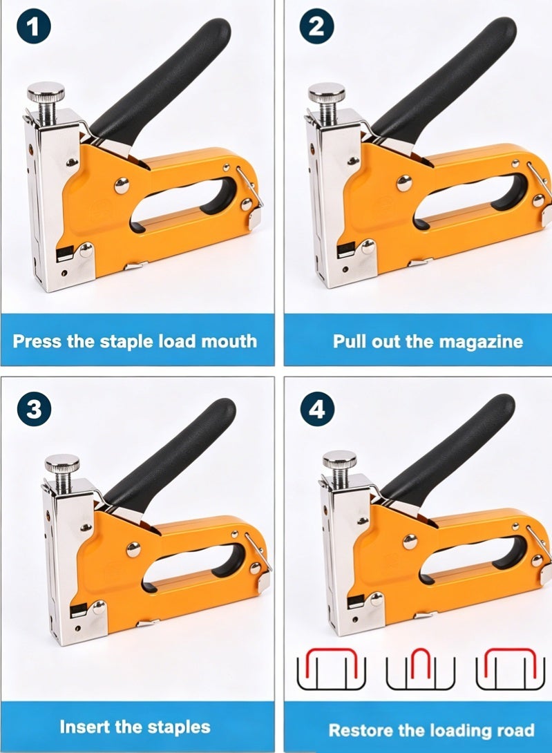 Halamine Staple Gun Kit,with Staple Remover and 600Pcs Staples Selection Pack Kit,Hand Operated Carbon Steel Gun,For Upholstery, Fixing Material, Decoration, Carpentry, Furniture - Image 4