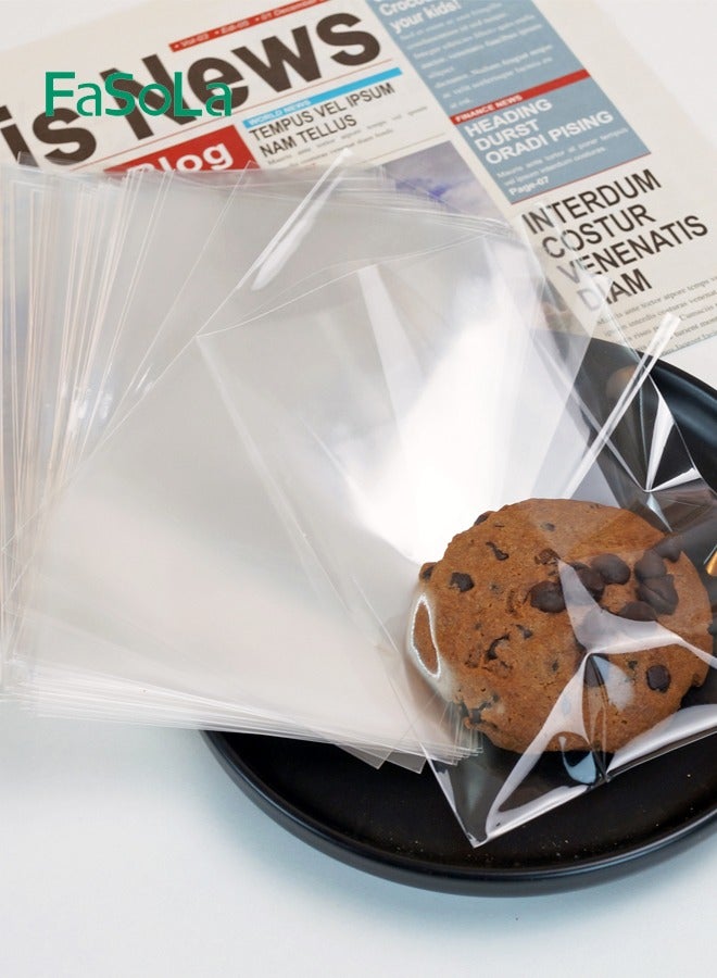 Fasola Transparent Pastry Bags for Baking Cookies Biscuits Candy Desserts with 100 Sealing Label Stickers for Home Use Everyday Kitchen and Party Supplies - Image 4