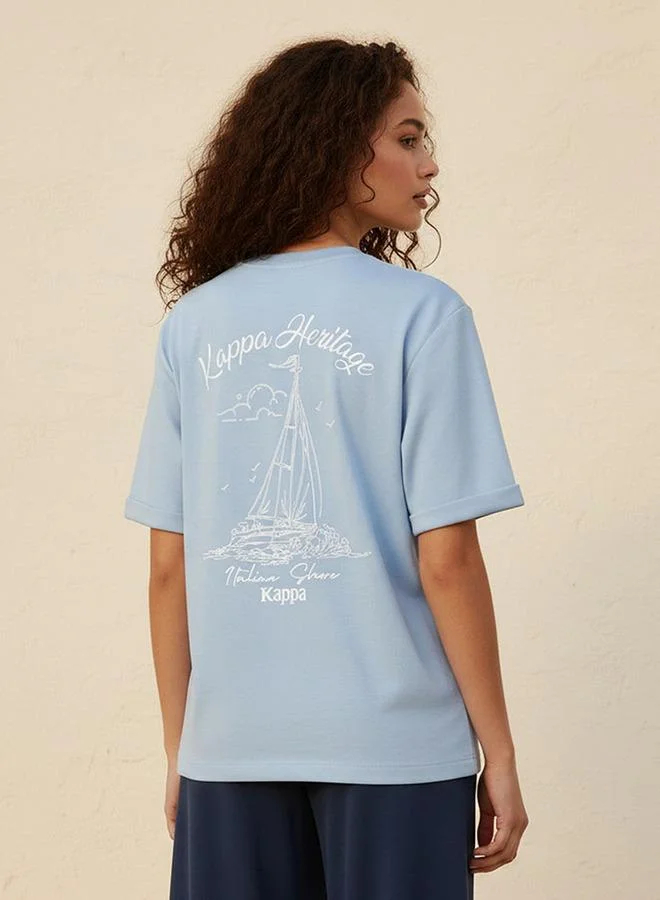 Kappa Blue Kappa 2 Way Stretch Printed T-shirt for Women | Best Price UAE