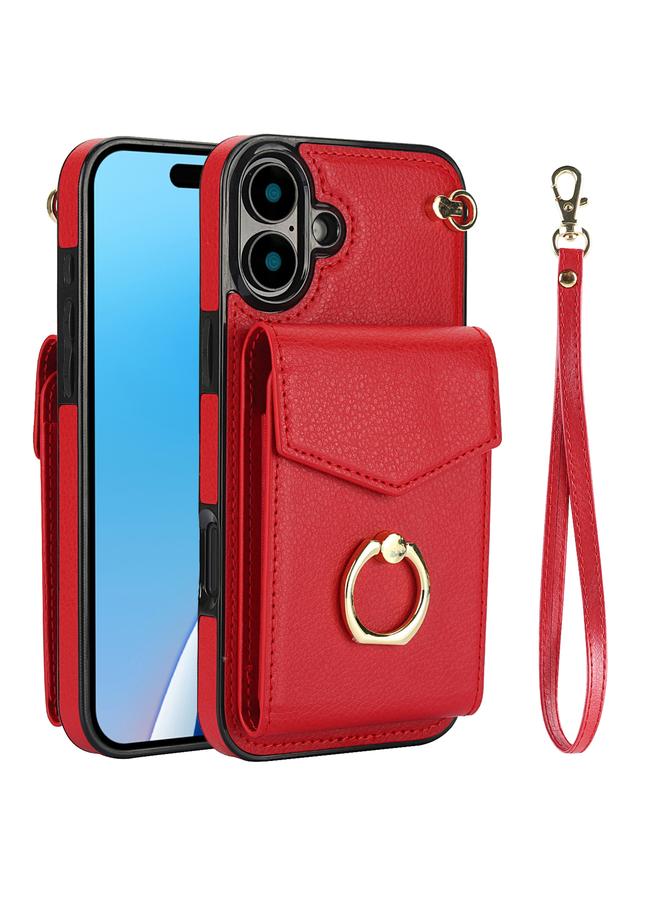 اس-توب جراب لهاتف iPhone 16 Plus مزود بحلقة وفتحة بطاقة RFID - Image 1