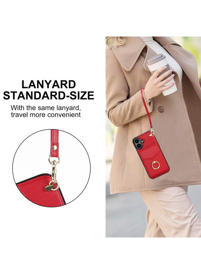 اس-توب جراب لهاتف iPhone 16 Plus مزود بحلقة وفتحة بطاقة RFID - Image 4