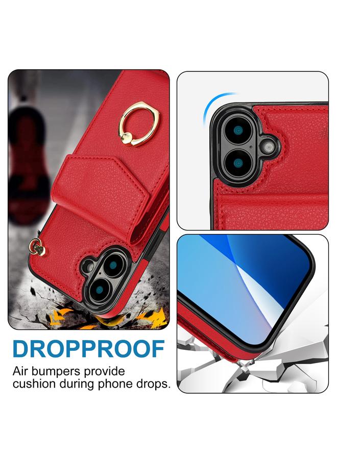 اس-توب جراب لهاتف iPhone 16 Plus مزود بحلقة وفتحة بطاقة RFID - Image 3