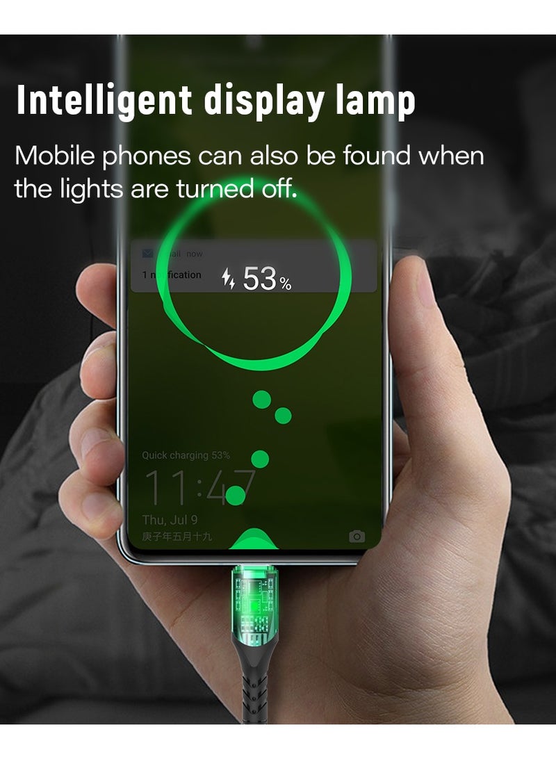 DOIT 3A Nylon Braided Charging Data Cable [Type C to Lightning, 150 cm], Fast Data sync & Charging Speed upto 480mbps, Universal Compatibility
 | See Through Design With Intelligent Display Lamp - Image 5