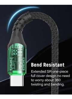 DOIT 3A Nylon Braided Charging Data Cable [Type C to Lightning, 150 cm], Fast Data sync & Charging Speed upto 480mbps, Universal Compatibility
 | See Through Design With Intelligent Display Lamp  - Image 4